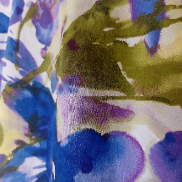 Watercolor tie waist blouse - Picture 3 of 8